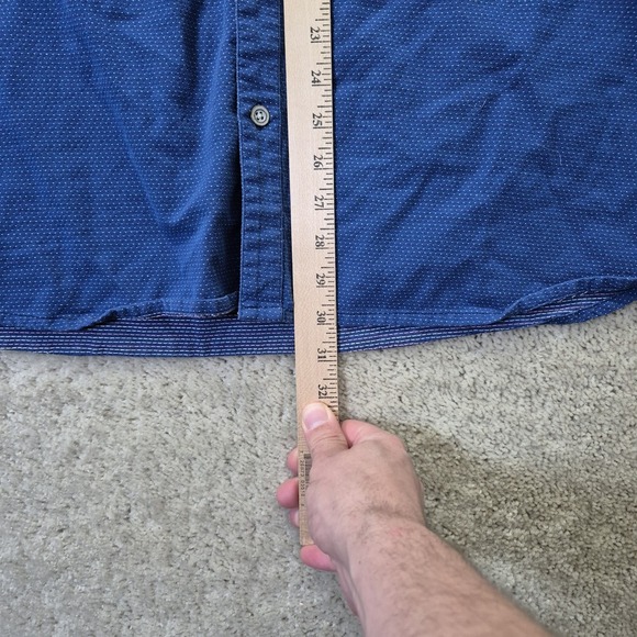 Carbon 2 Cobalt Shirt Mens XL Blue Polka Dot Button Down Oxford Office Academia - Picture 8 of 9